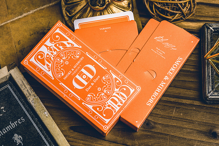 Smoke & Mirrors V9 Playing Cards - Orange by Dan & Dave | Card Mafia