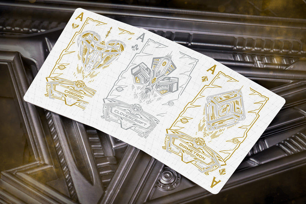 Cosmo Voyager Gold Space Pod Edition Playing Cards | Card Mafia
