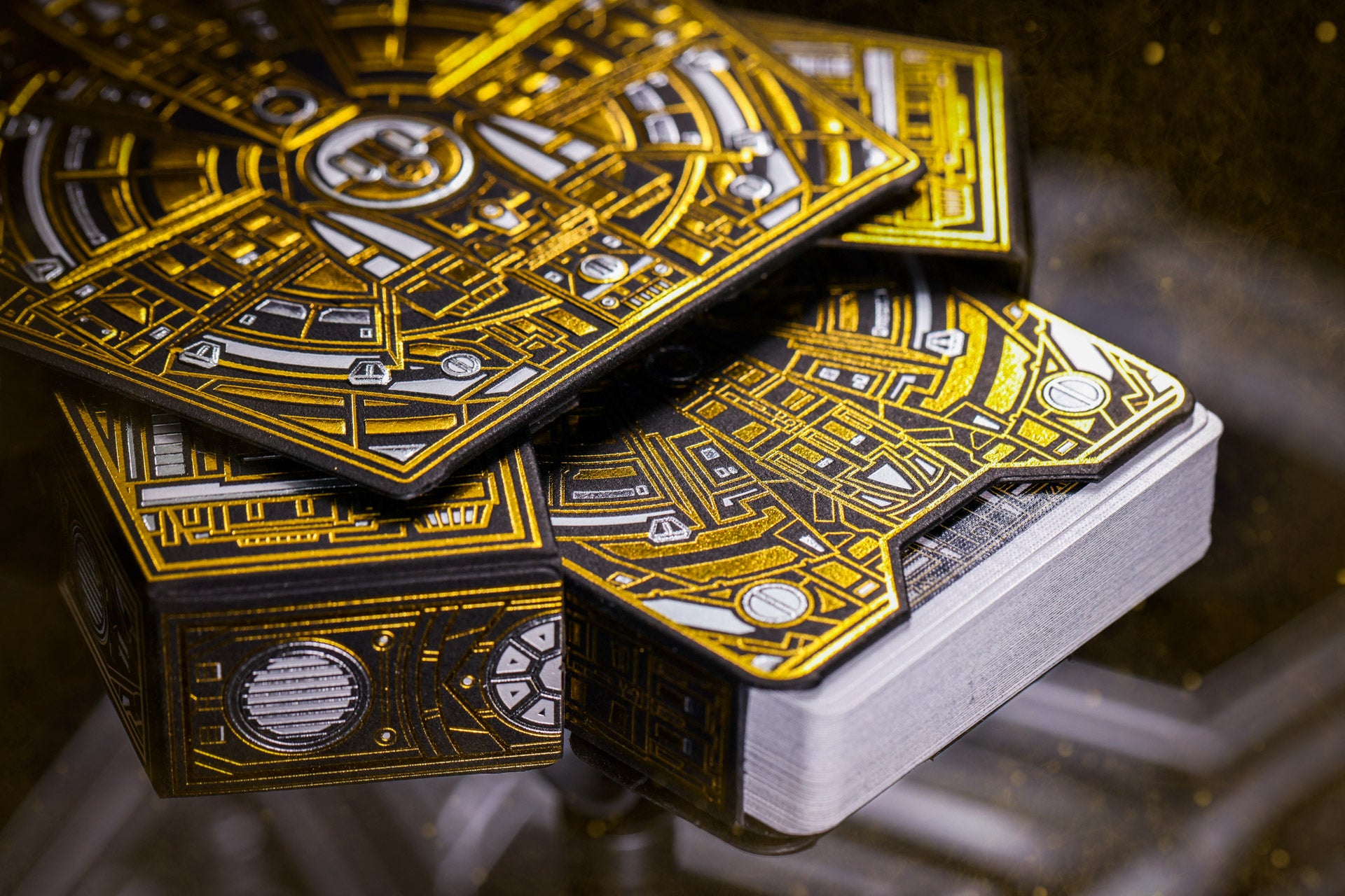 Cosmo Voyager Gold Space Pod Edition Playing Cards | Card Mafia